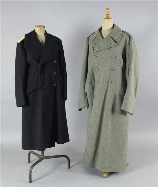 Twelve military jackets, coats and trousers, in various sizes